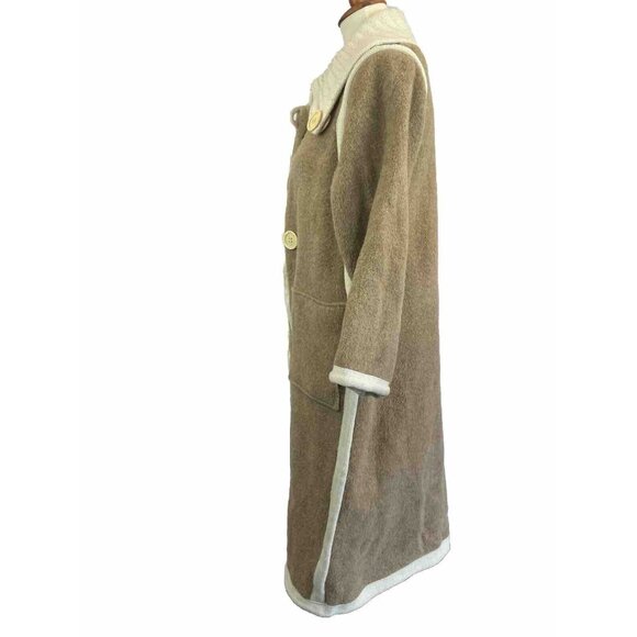 Vintage 60s Trench Coat Mod Womens Button Reversible Camel Cream - Picture 2 of 13